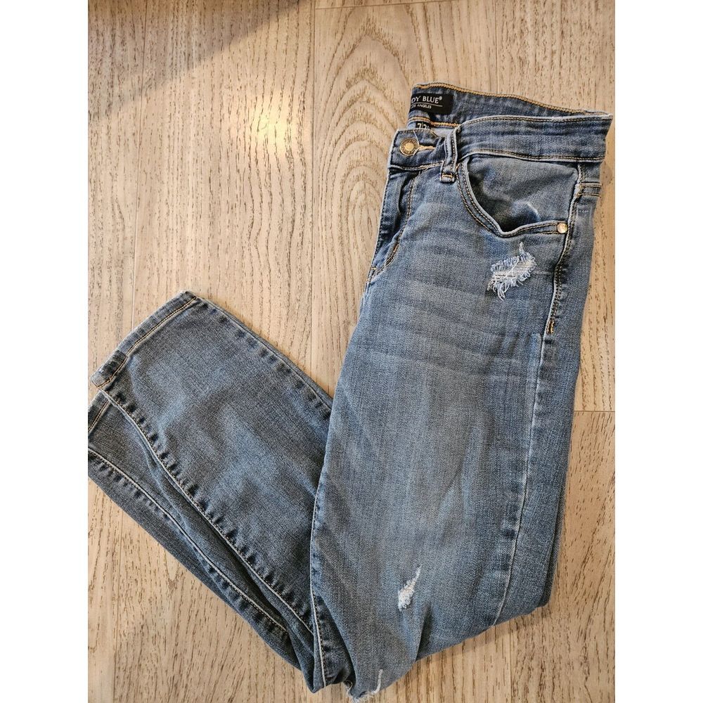 Judy Blue Jeans Women's 7 / 28 Distressed Mid Rise Light Wash Skinny